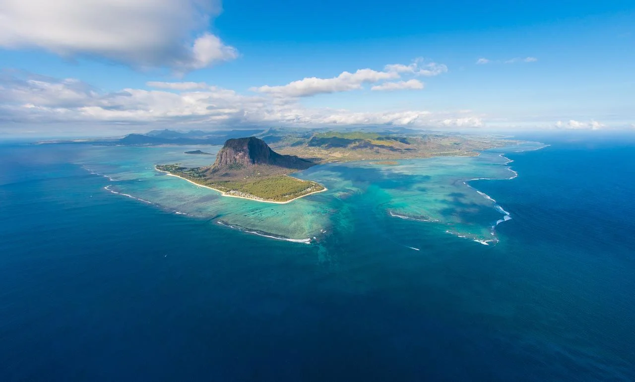 Widok z góry na Mauritius