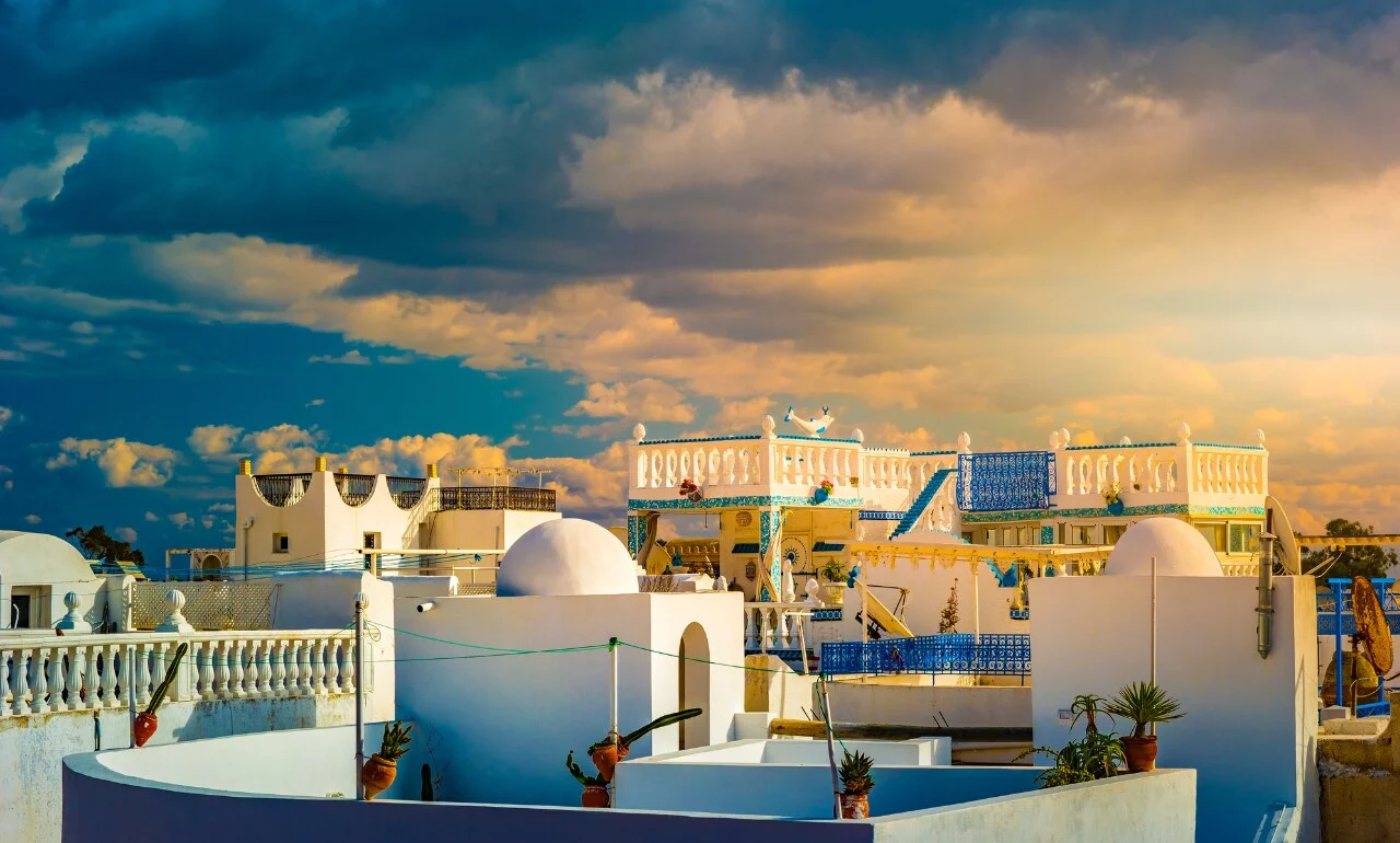 Widok na medynę w Hammamet, Tunezja